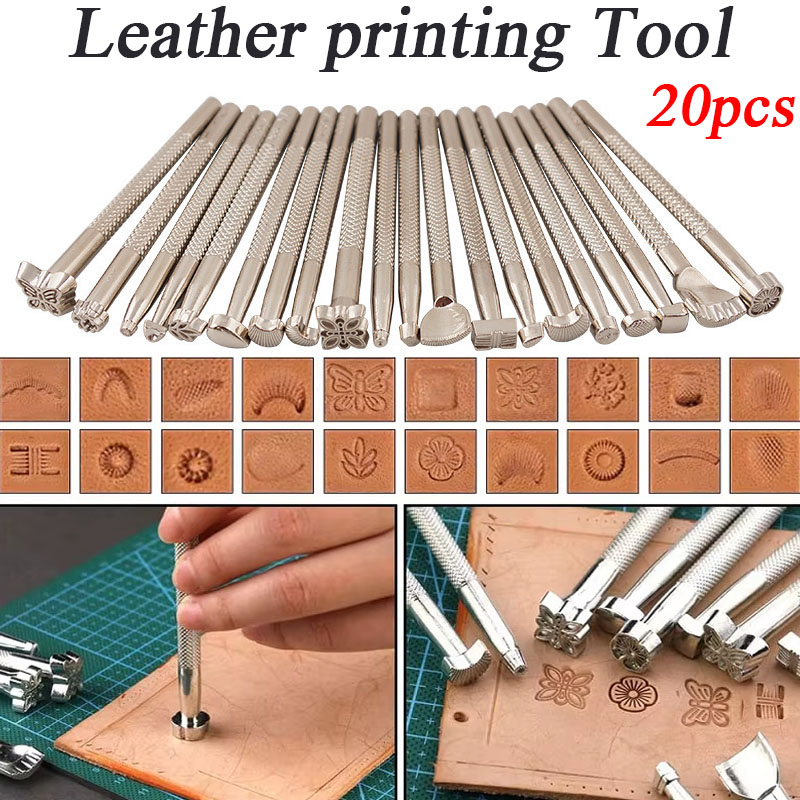 Leather Stamp Set - 20 قطعة من أدوات نقش الأختام