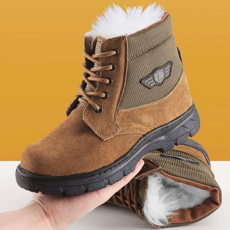 Leather Work Boots - أحذية شتوية رجالية من الجلد الطبيعي