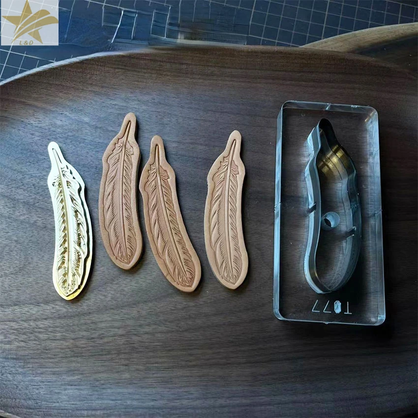 Leather Stamp Set - ريشة شكل النحاس ختم قطع يموت