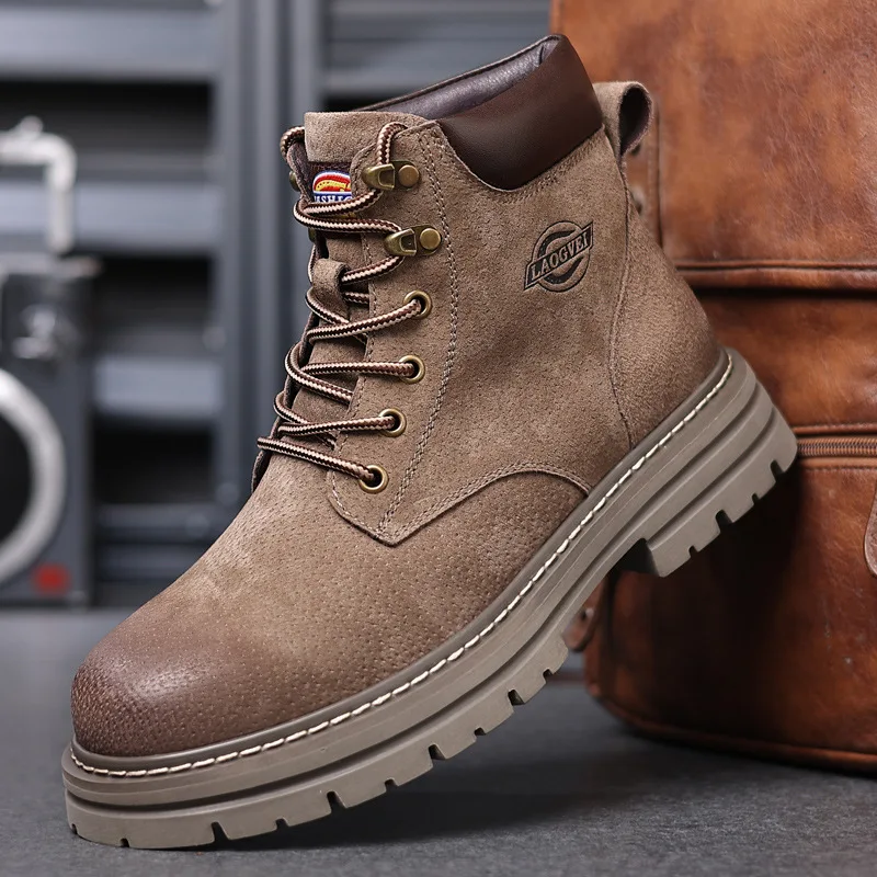 Leather Work Boots - عالية الجودة حذاء رجالي جلد أصلي