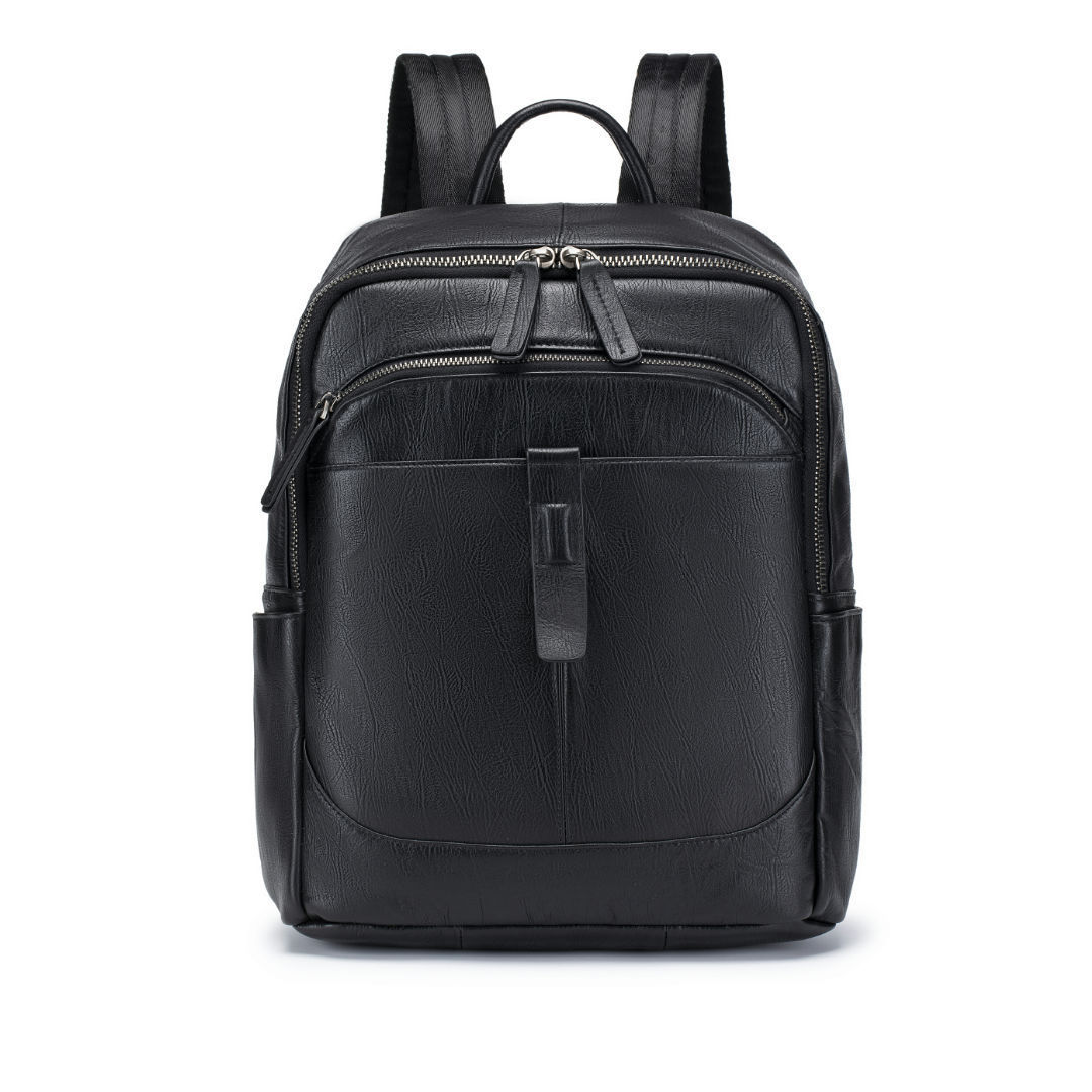 Leather Work Rucksack Mens - حقيبة ظهر رجالية سوداء من الجلد