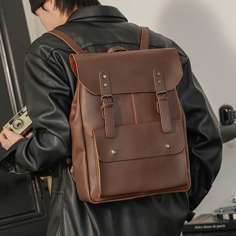GOYN خمر الرجال حقيبة جلدية ال - مراجعة Leather Work Rucksack Mens وسعره
