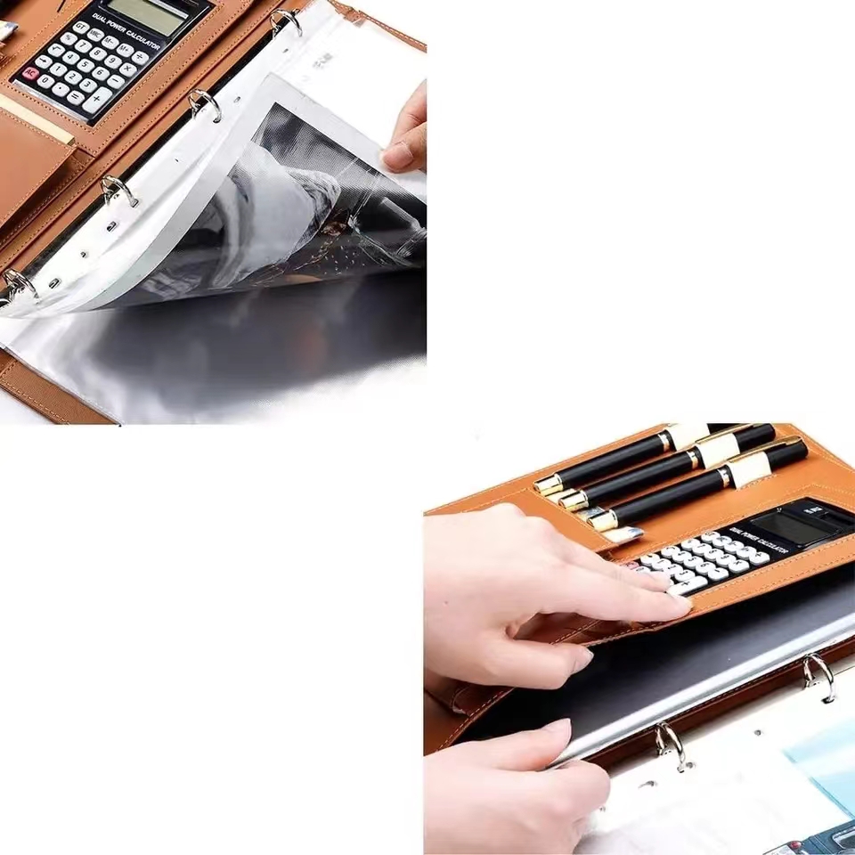 حقيبة جلدية A4Pu مزودة بآلة حا - مراجعة Leather Work Folder وسعره