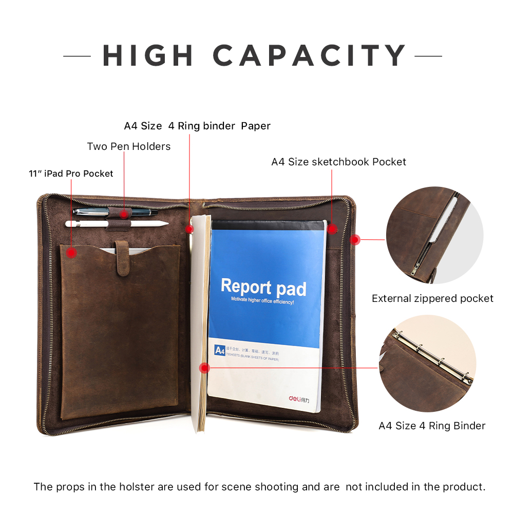 xury Retro A4 Cowhide Business - مراجعة Leather Work Folder وسعره
