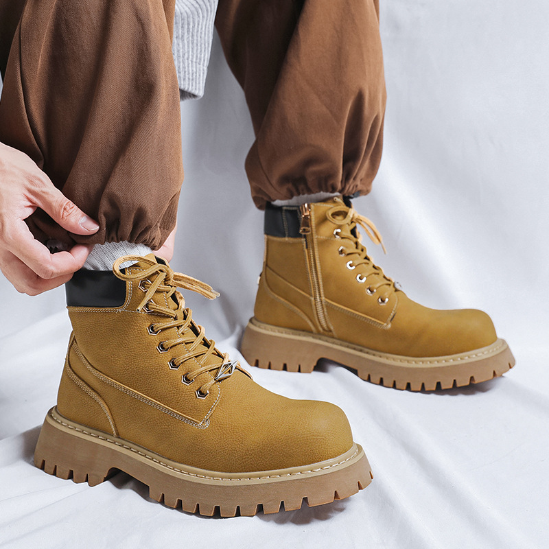 بالإضافة إلى حجم الرجال أزياء  - مراجعة Leather Work Boots وسعره