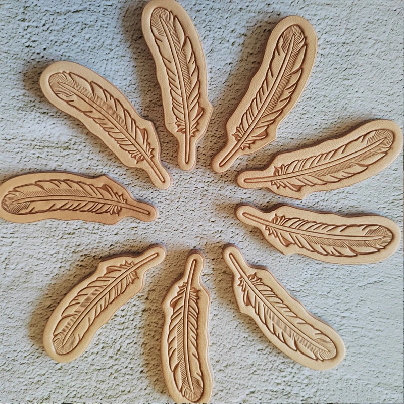 ريشة شكل النحاس ختم قطع يموت م - مراجعة Leather Stamp Set وسعره
