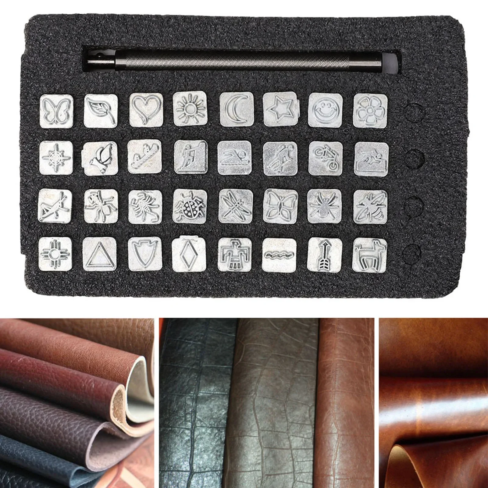 مجموعة لكمة الطوابع الجلدية ال - مراجعة Leather Stamp Set وسعره