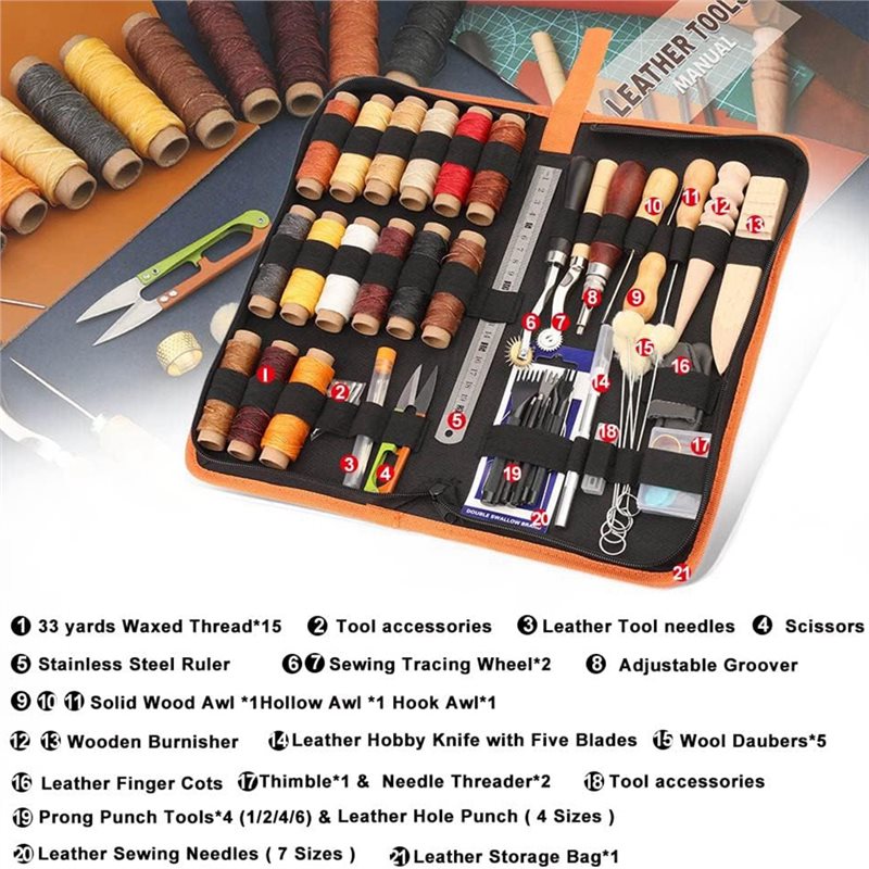 مجموعة أدوات العمل بالجلد 66 ق - مراجعة Leatherwork Beginner Tools وسعره