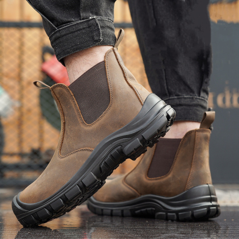 أغطية أصابع القدم الفولاذية لل - مراجعة Leather Work Boots وسعره
