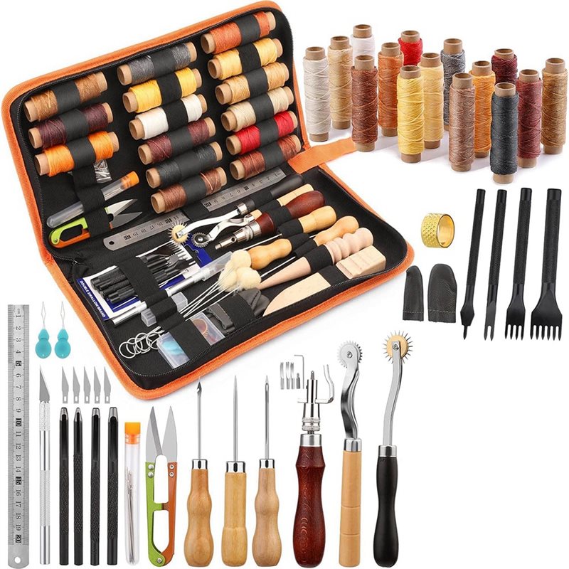 مجموعة أدوات العمل بالجلد AB08 - مراجعة Leatherwork Beginner Tools وسعره