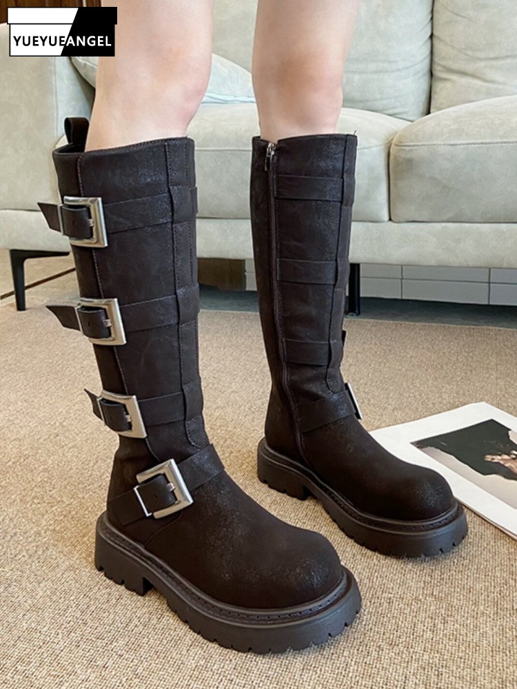 أحذية نسائية عصرية متعددة الأح - مراجعة Leather Work Boots وسعره