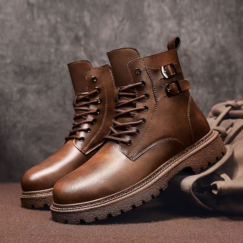 الرجال الخريف الشتاء حجم كبير  - مراجعة Leather Work Boots وسعره