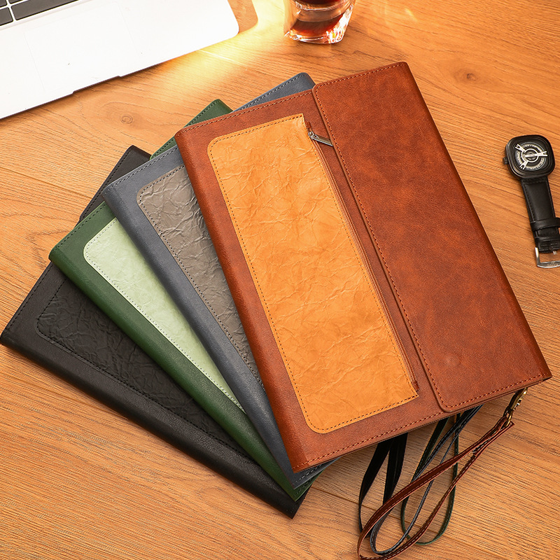 1 قطعة حقيبة مستندات A4 جلدية  - مراجعة Leather Work Folder وسعره