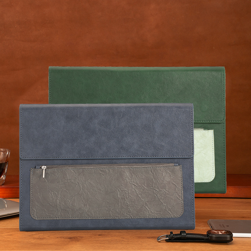 1 قطعة حقيبة مستندات A4 جلدية  - مراجعة Leather Work Folder وسعره