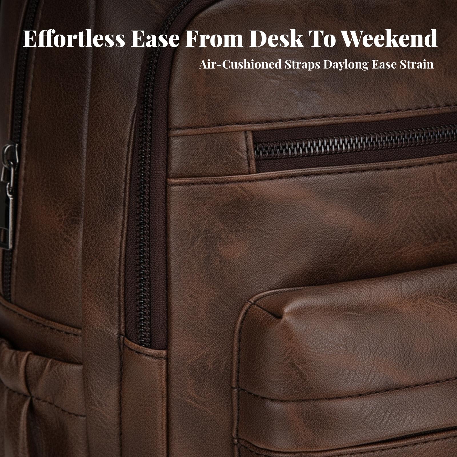 حقيبة ظهر رجالية مقاومة للماء  - مراجعة Leather Work Rucksack Mens وسعره
