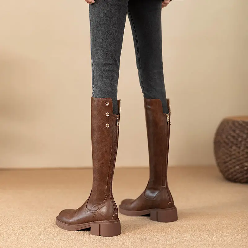 الخريف الشتاء منتصف كعب السيدا - مراجعة Leather Work Boots وسعره